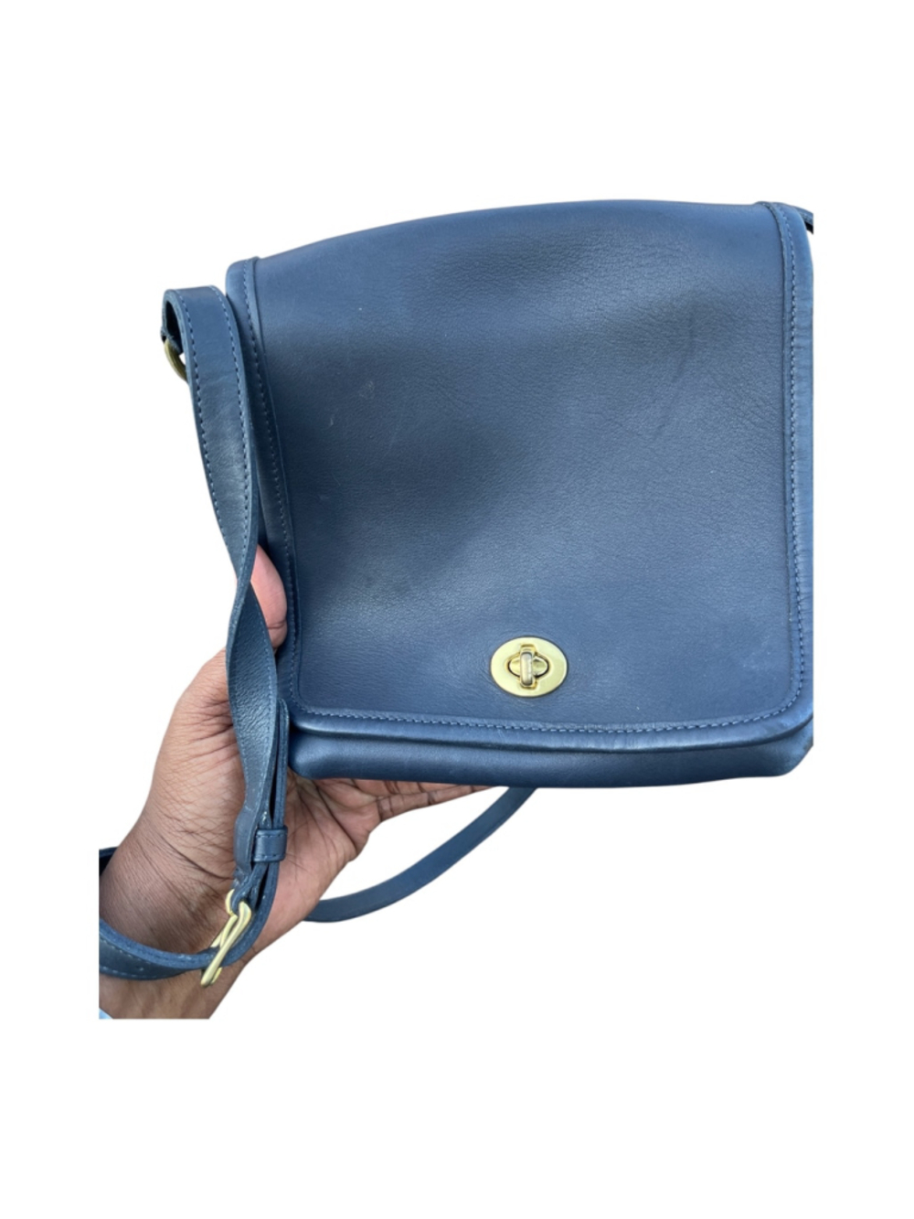 Authentic Vintage COACH Companion Navy Crossbody bag, style number 9076.